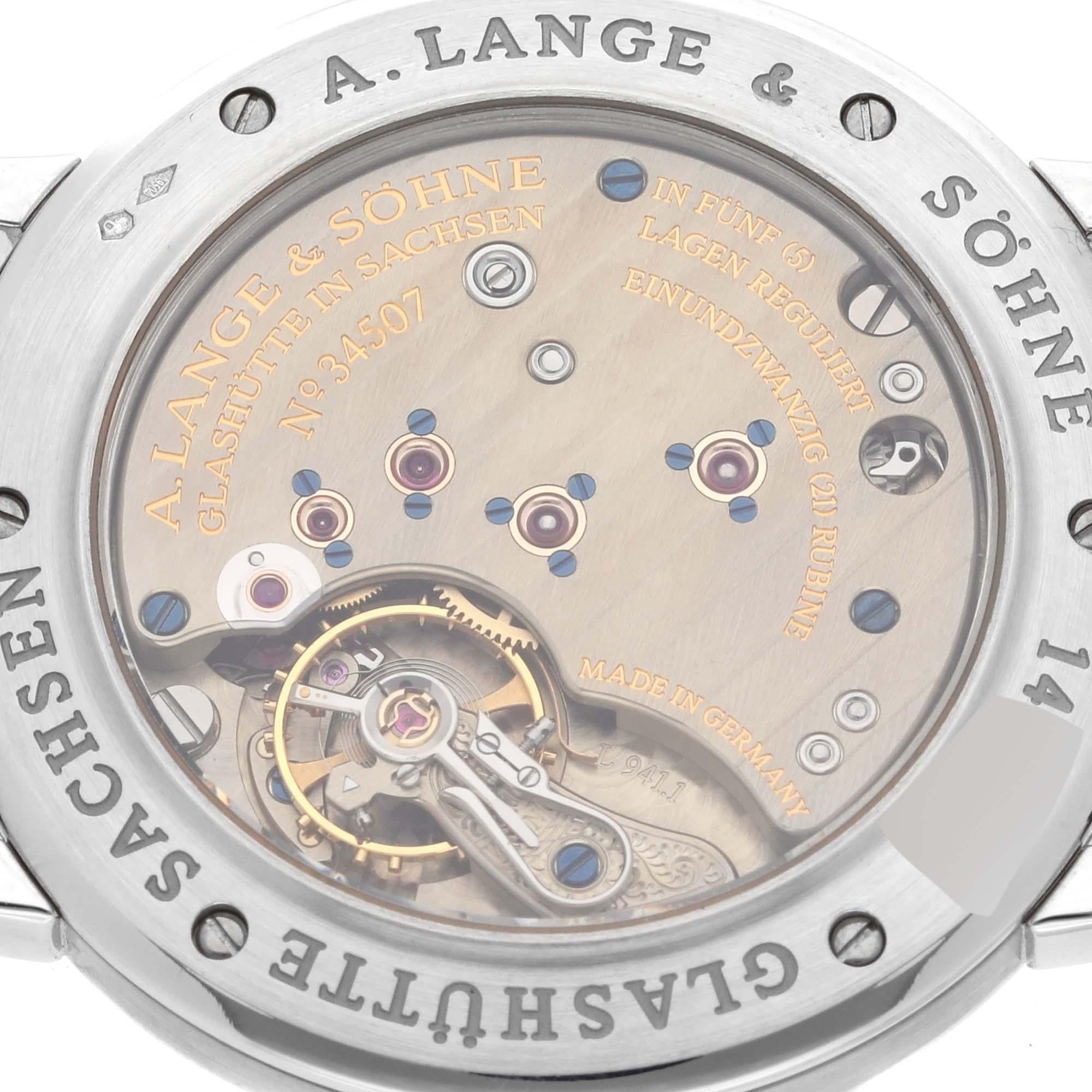 A. Lange and Sohne 1815 Platinum Mens Watch 206.025 Box Papers For Sale 4