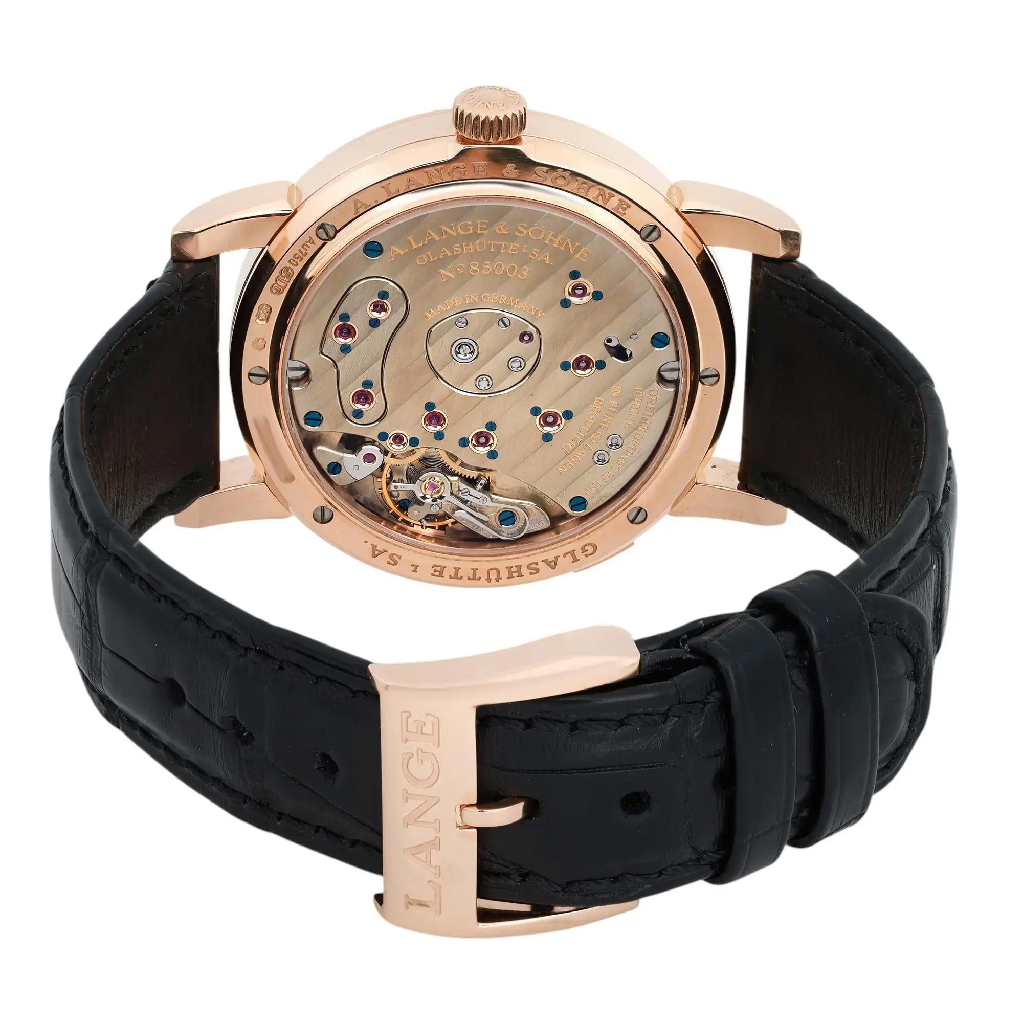 A. Orologio Lange and Sohn Lange 1 in oro rosa 18 carati con quadrante argentato e carica manuale 101.032 in vendita 1