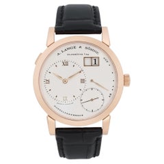 A. Lange and Sohne Lange 1 18K Rose Gold Silver Dial Hand Wind Watch 101.032