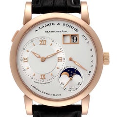 Used A. Lange and Sohne Lange 1 Moonphase Rose Gold Mens Watch 109.032 Papers