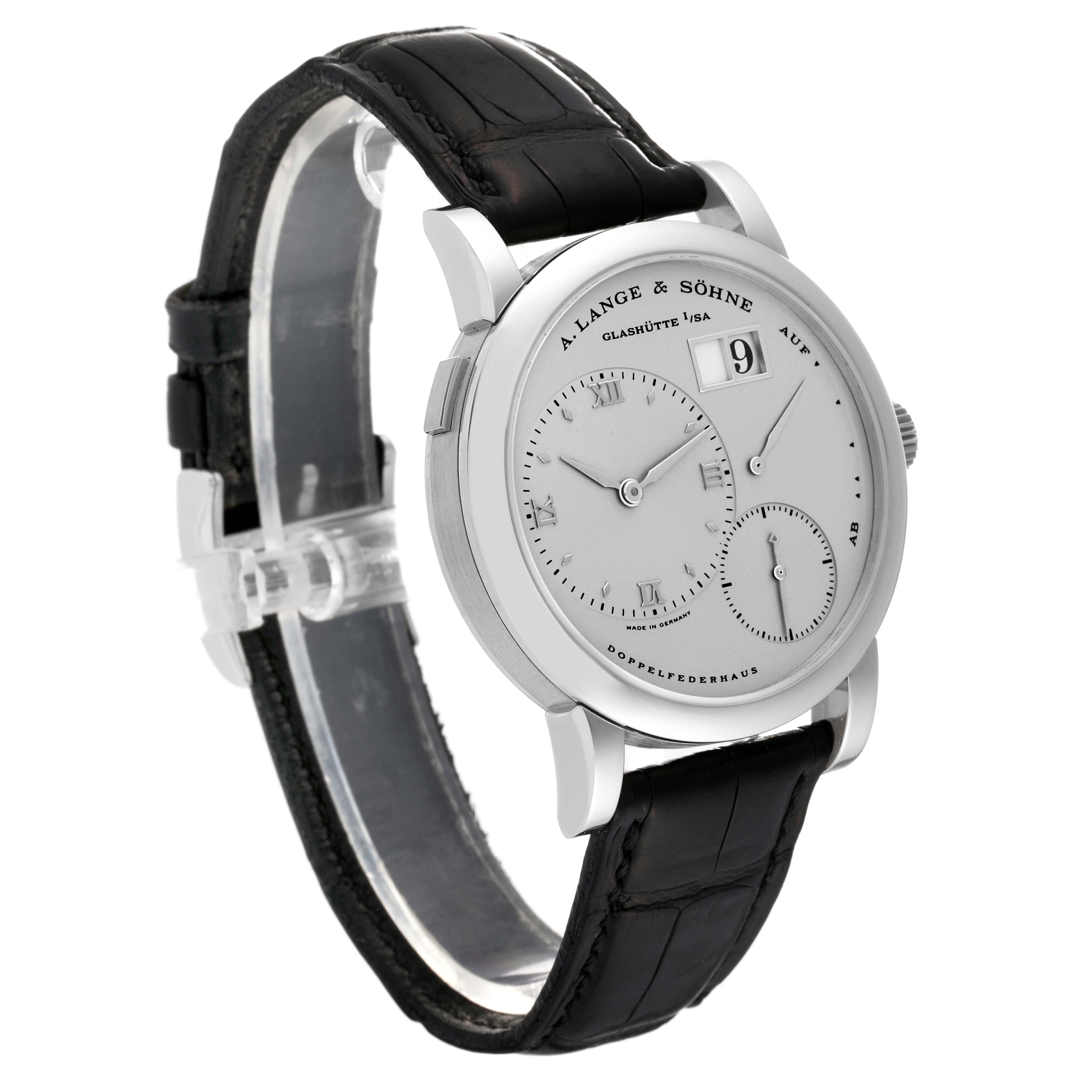 A. Lange and Sohne Lange 1 Silver Dial Platinum Mens Watch 101.025 For Sale 1