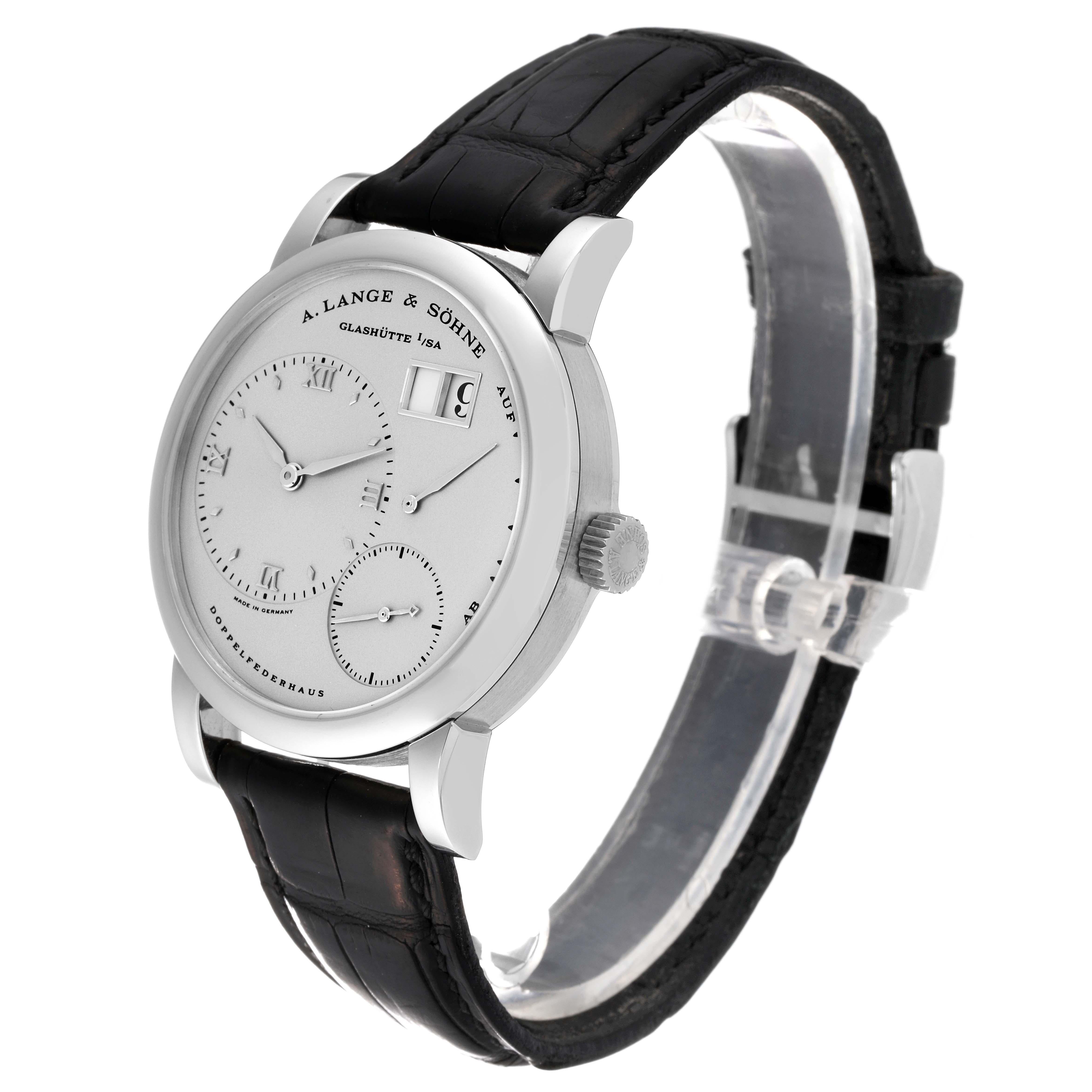 A. Lange and Sohne Lange 1 Silver Dial Platinum Mens Watch 101.025 For Sale 2