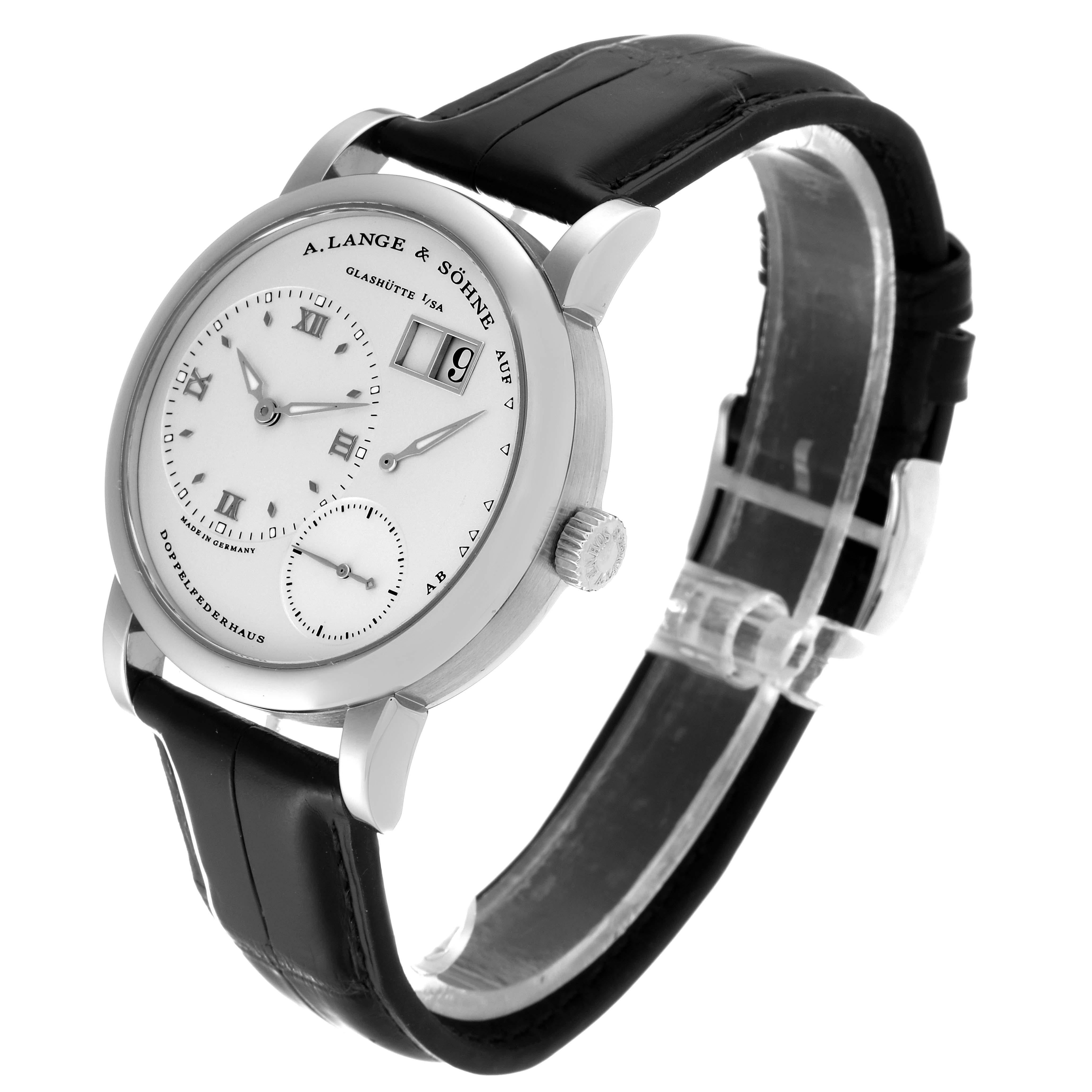 A. Lange and Sohne Lange 1 White Gold Silver Dial Mens Watch 101.039 For Sale 2