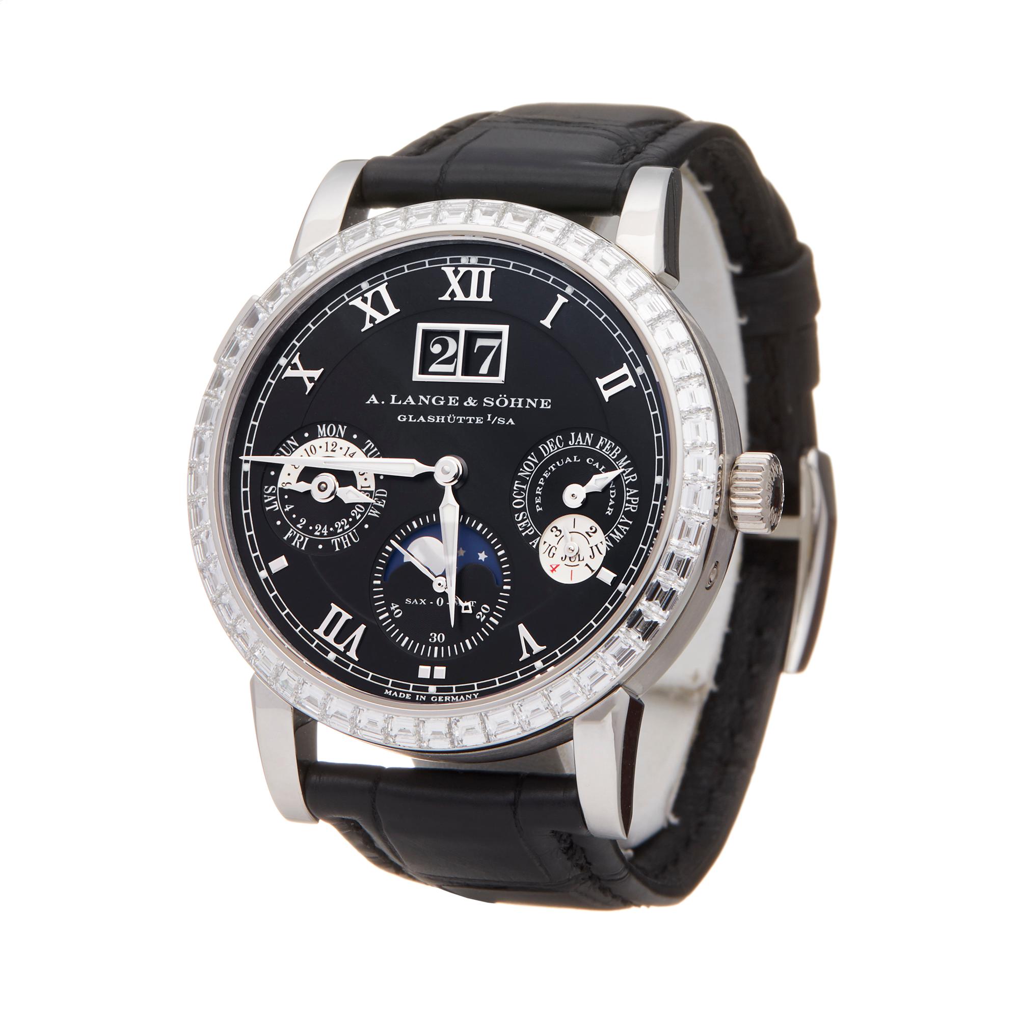 Ref: COM2081
Manufacturer: A. Lange & Söhne
Model: Langematik
Model Ref: 820.036
Age: COM2081
Gender: Mens
Complete With: Box Only
Dial: Black Roman
Glass: Sapphire Crystal
Movement: Automatic
Water Resistance: To Manufacturers Specifications
Case: