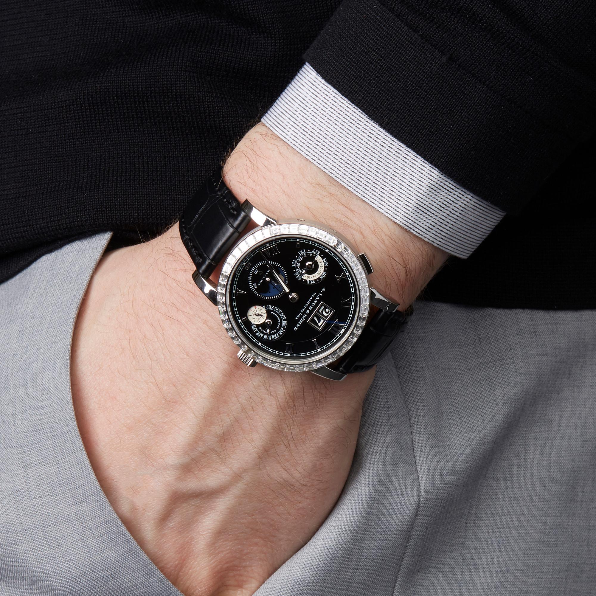 A Lange and Sohne Langematik Diamond Platinum 820036 Wristwatch 3