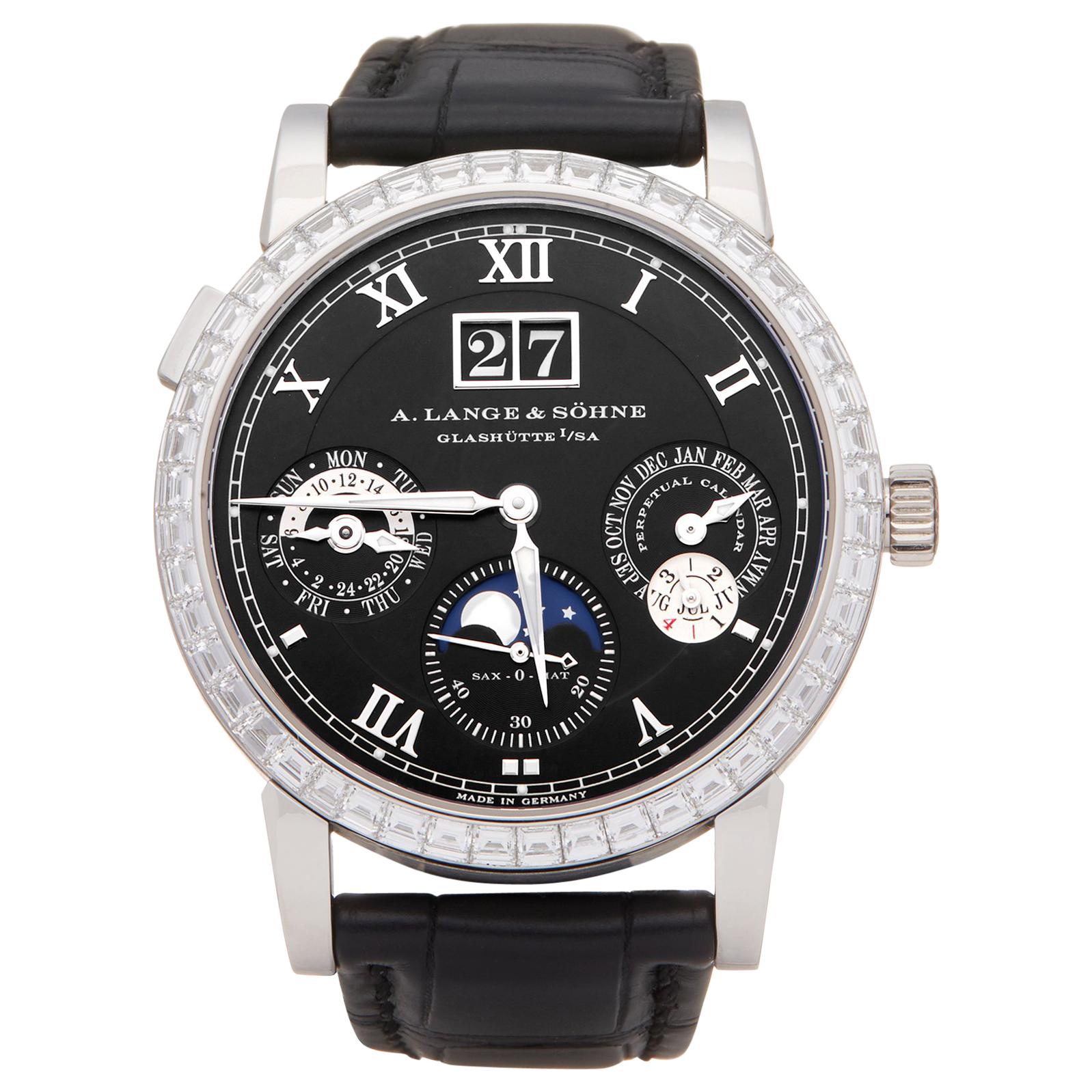 A Lange and Sohne Langematik Diamond Platinum 820036 Wristwatch