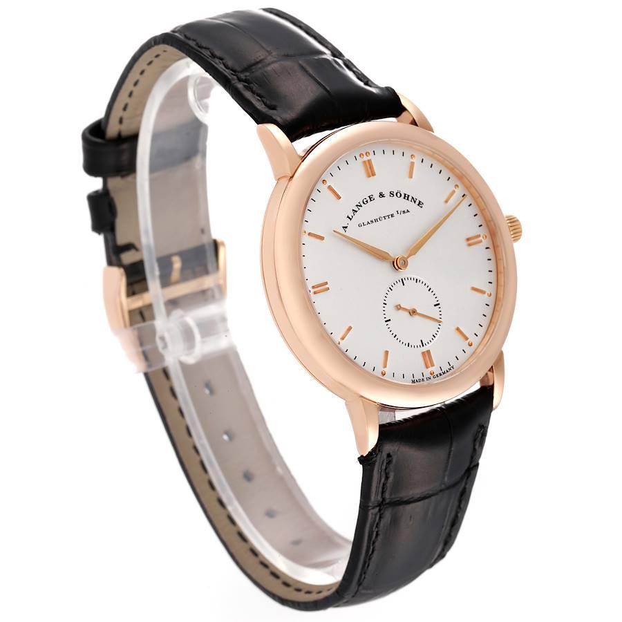 A. Lange und Sohne Saxonia 37mm Roségold Silber Zifferblatt Herrenuhr 215.032 im Angebot 1