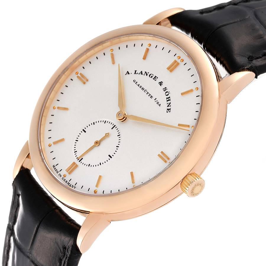 A. Lange und Sohne Saxonia 37mm Roségold Silber Zifferblatt Herrenuhr 215.032 im Angebot 2