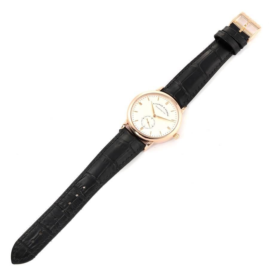A. Lange und Sohne Saxonia 37mm Roségold Silber Zifferblatt Herrenuhr 215.032 im Angebot 5