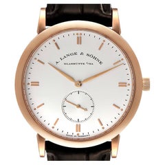 Used A. Lange and Sohne Saxonia Rose Gold Silver Dial Mens Watch 215.032