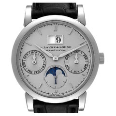 Used A. Lange and Sohne Saxonia Annual Calendar Platinum Mens Watch 330.025