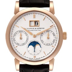 A. Lange and Sohne Saxonia Annual Calendar Rose Gold Mens Watch 330.032 Papers