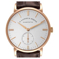 A. Lange and Sohne Saxonia Rose Gold Silver Dial Mens Watch 219.032