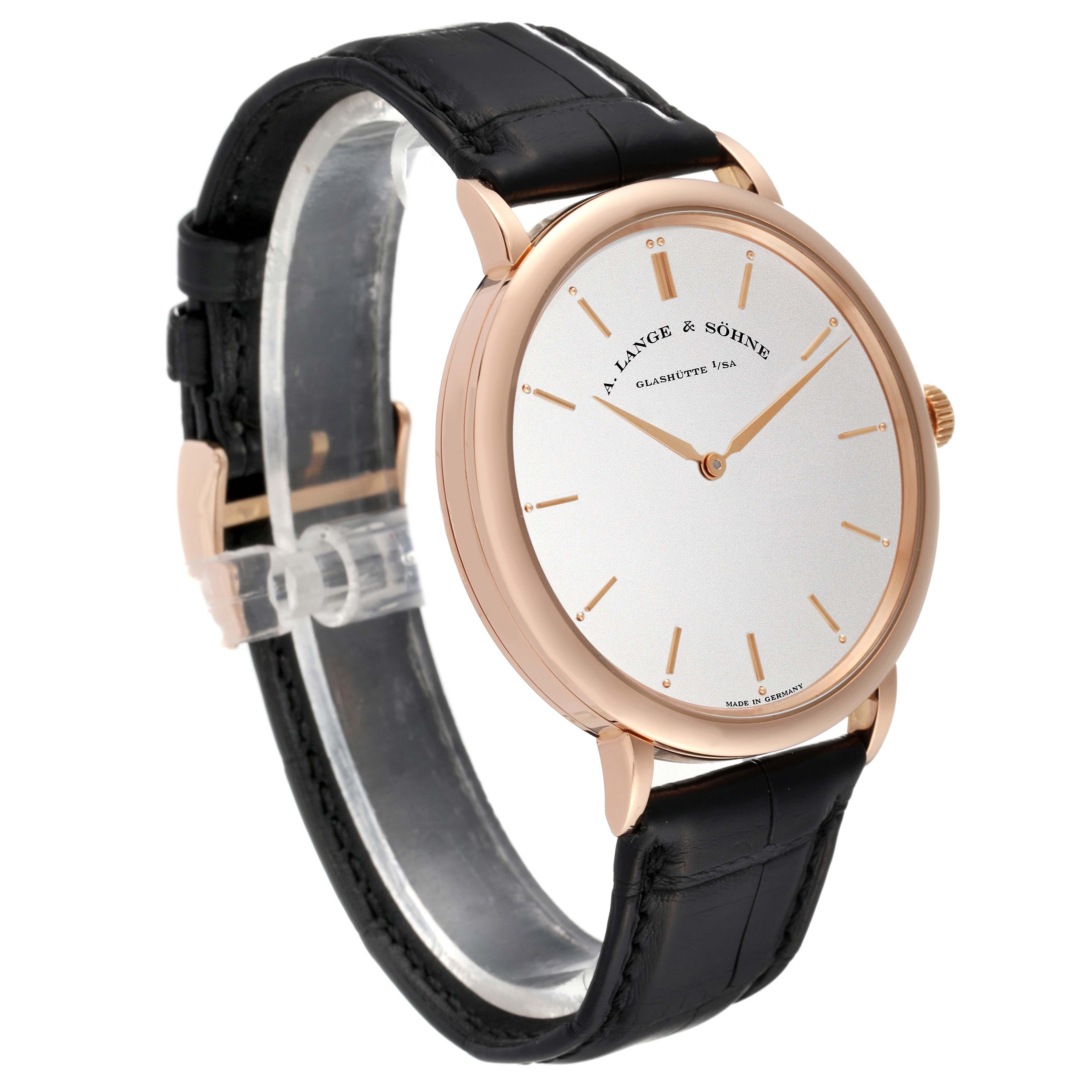 A. Lange and Sohne Saxonia Thin 40mm Rose Gold Mens Watch 211.032 In Excellent Condition For Sale In Atlanta, GA