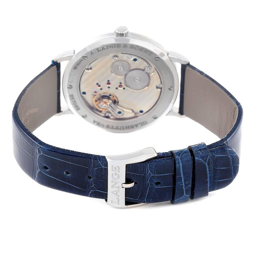 A. Lange and Sohne Saxonia Thin White Gold Copper-Blue Watch 205.086 Box Papers 2
