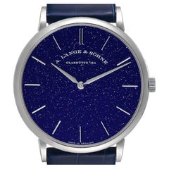 A. Lange and Sohne Saxonia Thin White Gold Copper-Blue Watch 205.086 Box Papers