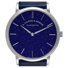 Used A. Lange and Sohne Saxonia Thin White Gold Copper-Blue Watch 205.086 Box Papers