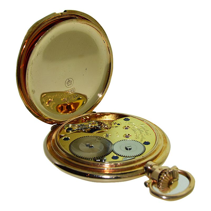 Women's or Men's A. Lange & Sohne 14 Karat Solid Gold High Grade Pocket Watch with Flawless Dial