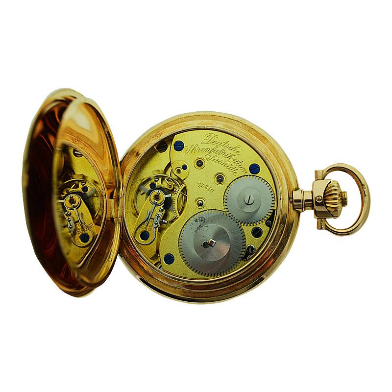 A. Lange & Sohne 14 Karat Solid Gold High Grade Pocket Watch with Flawless Dial 1