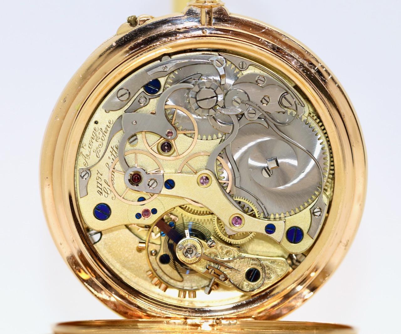 A. Lange & Söhne, 18 Karat Gold, Chronograph Pocket Watch, 1898 Constantinopel For Sale 6