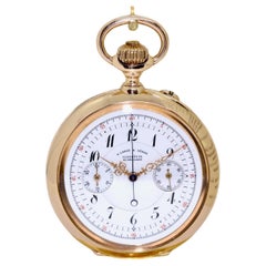 Vintage A. Lange & Söhne, 18 Karat Gold, Chronograph Pocket Watch, 1898 Constantinopel