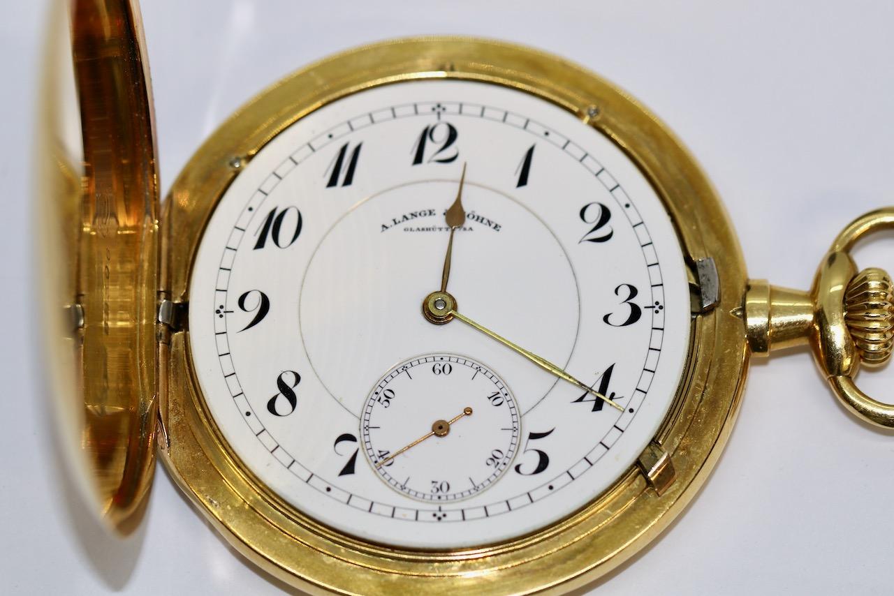 A. Lange & Söhne 18 Karat Gold Savonette Pocket Watch, 52mm For Sale 10
