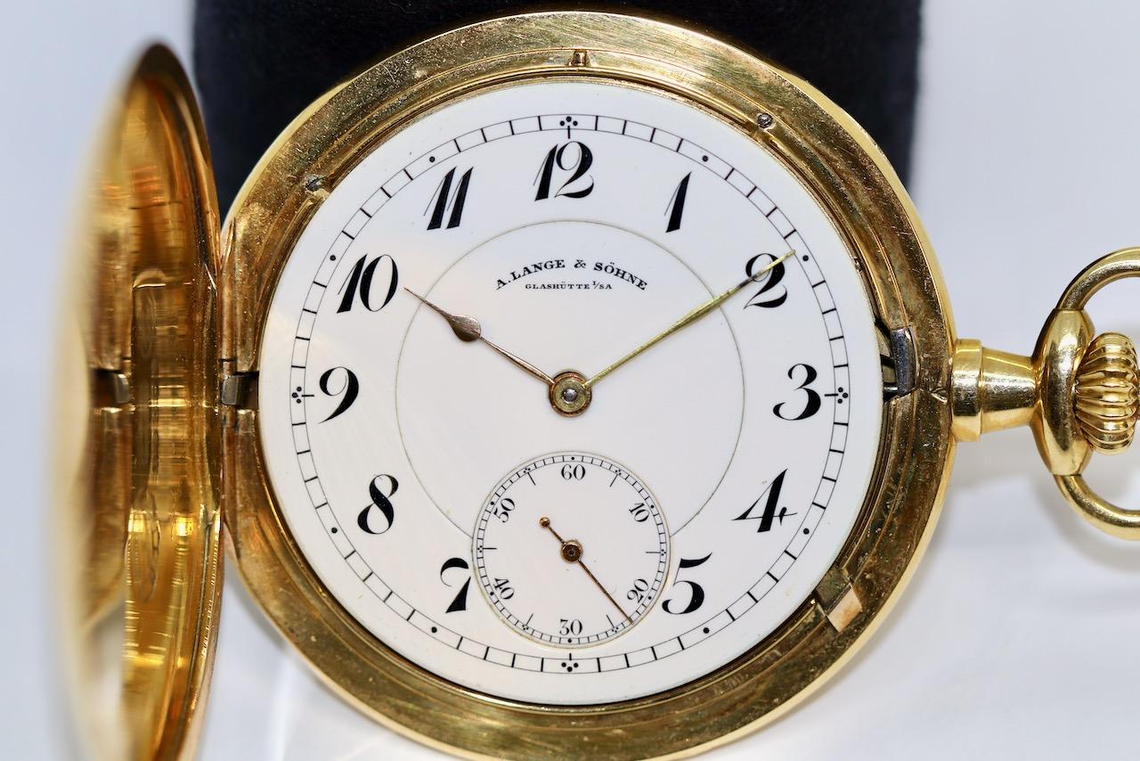 A. Lange & Söhne 18 Karat Gold Savonette Pocket Watch, 52mm For Sale 11