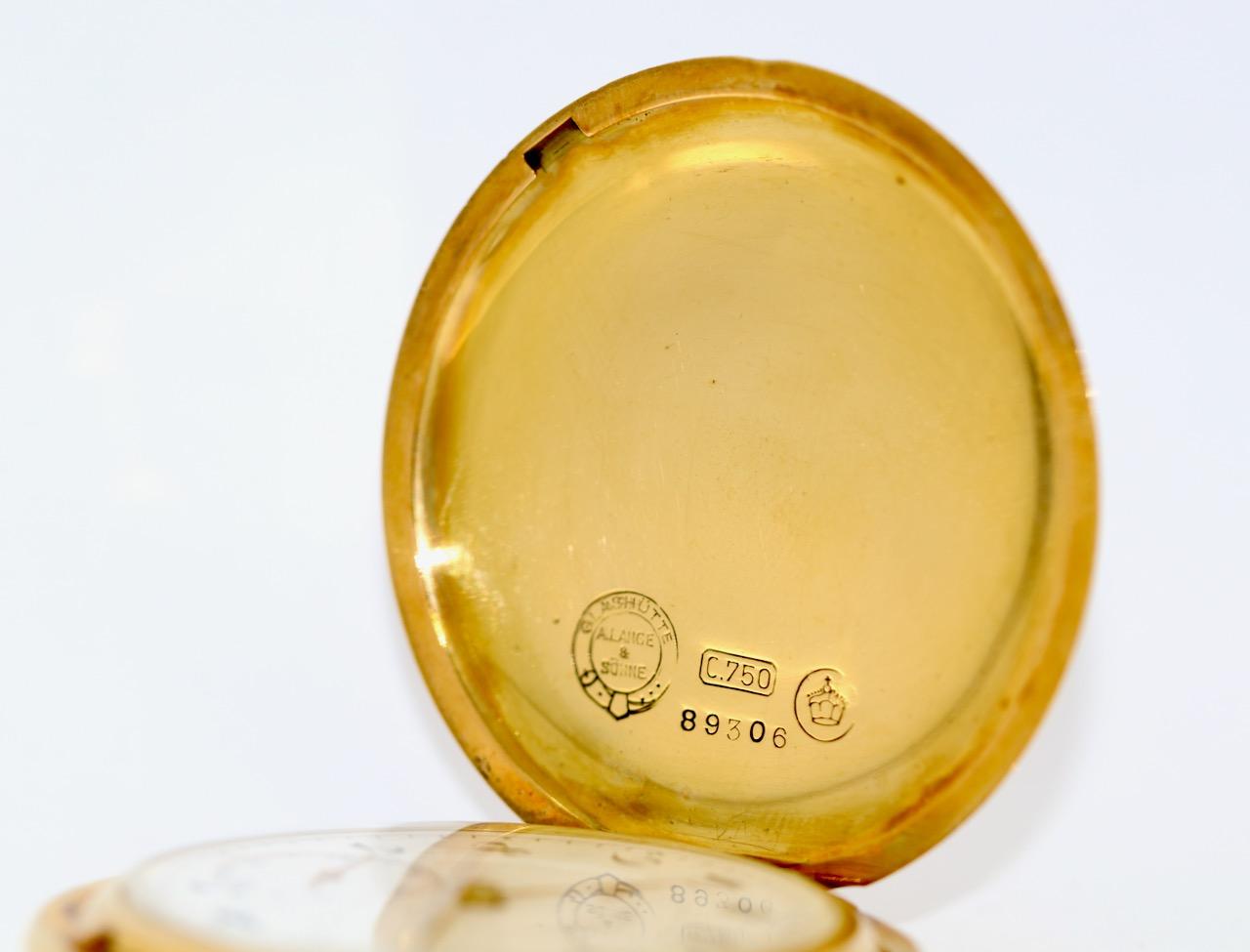 A. Lange & Söhne 18 Karat Gold Savonette Pocket Watch, 52mm For Sale 1