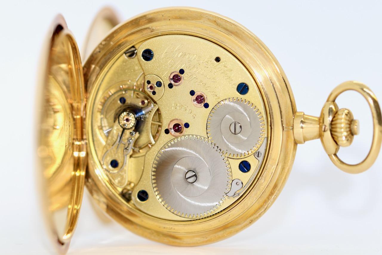 A. Lange & Söhne 18 Karat Gold Savonette Pocket Watch, 52mm For Sale 2