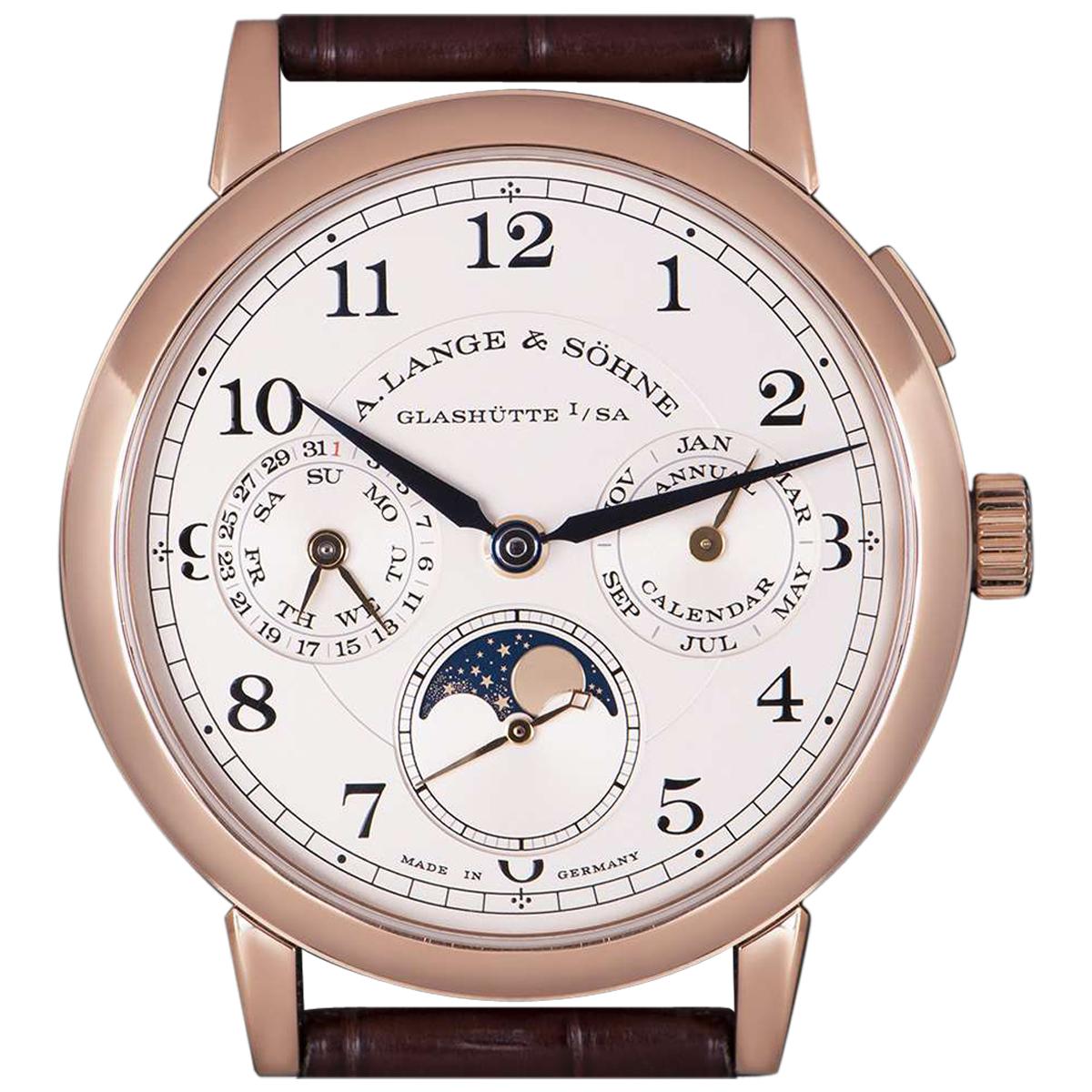 A. Lange & Sohne 1815 Annual Calendar Rose Gold Silver Dial 238.032 Watch