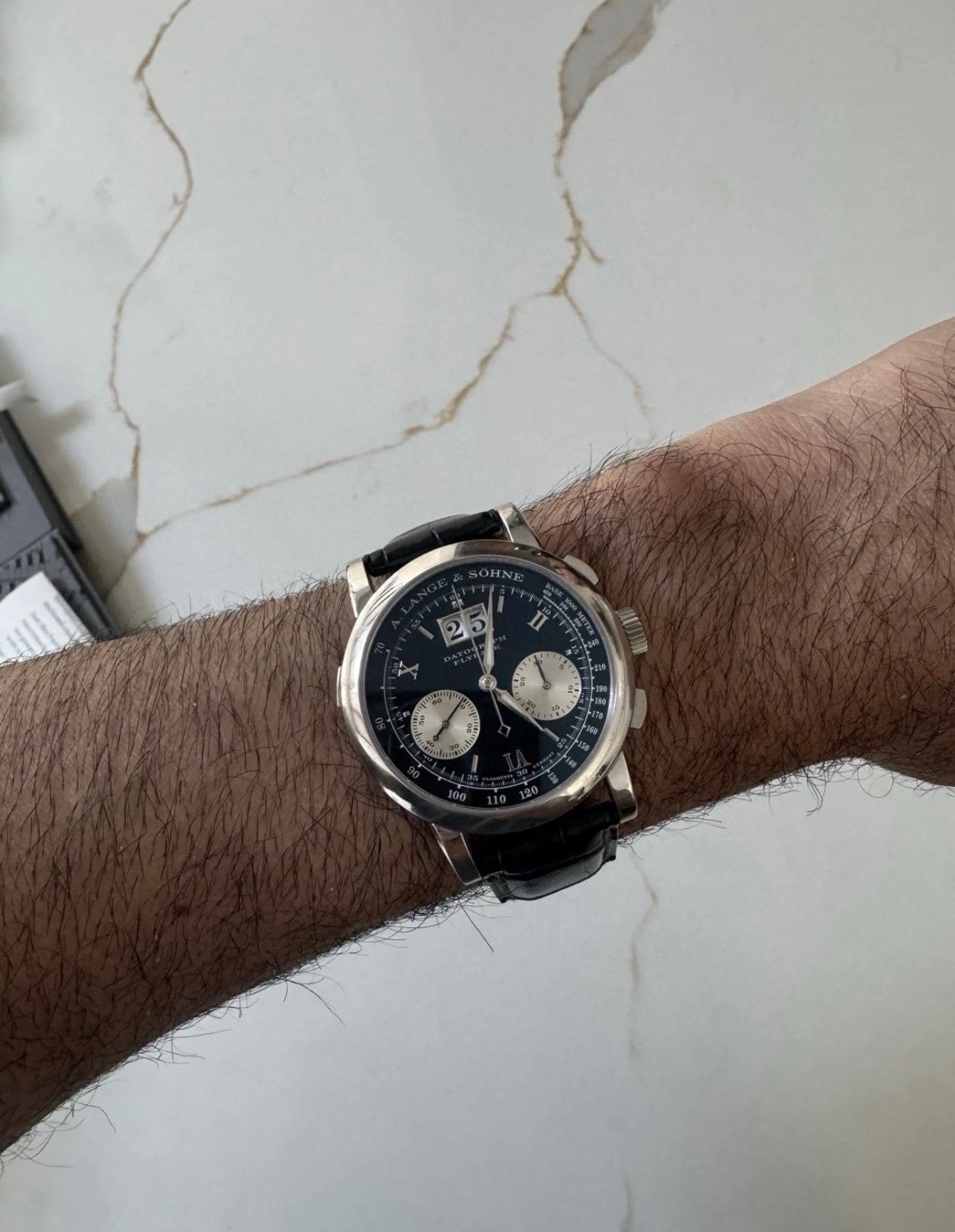 Men's A. Lange & Sohne Datograph Platinum Flyback Chronograph 405.035 For Sale