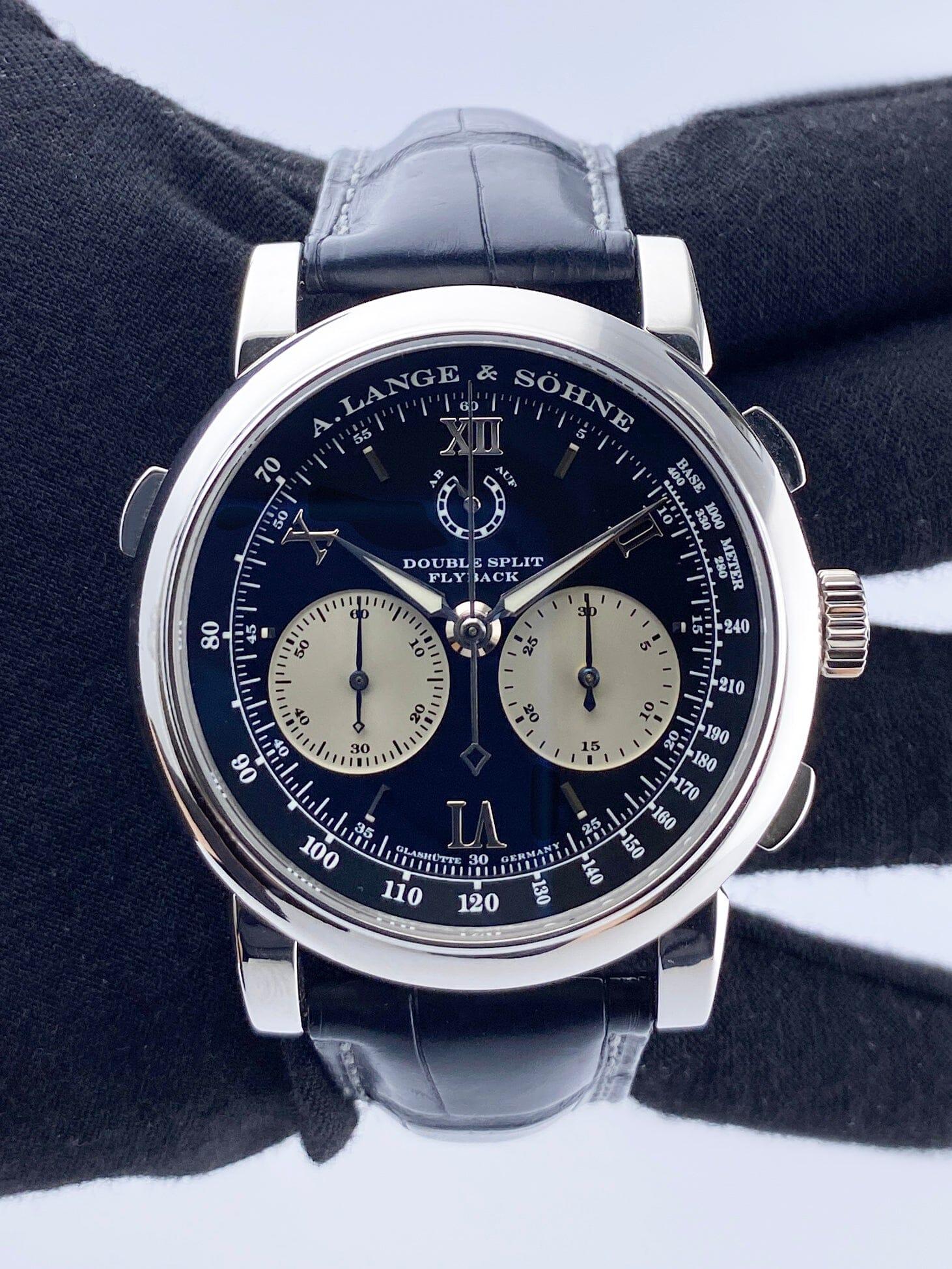 A. Lange & Sohne Double Split 404.035 Reloj de caballero Caja Papeles en Excelente estado para la venta en Great Neck, NY