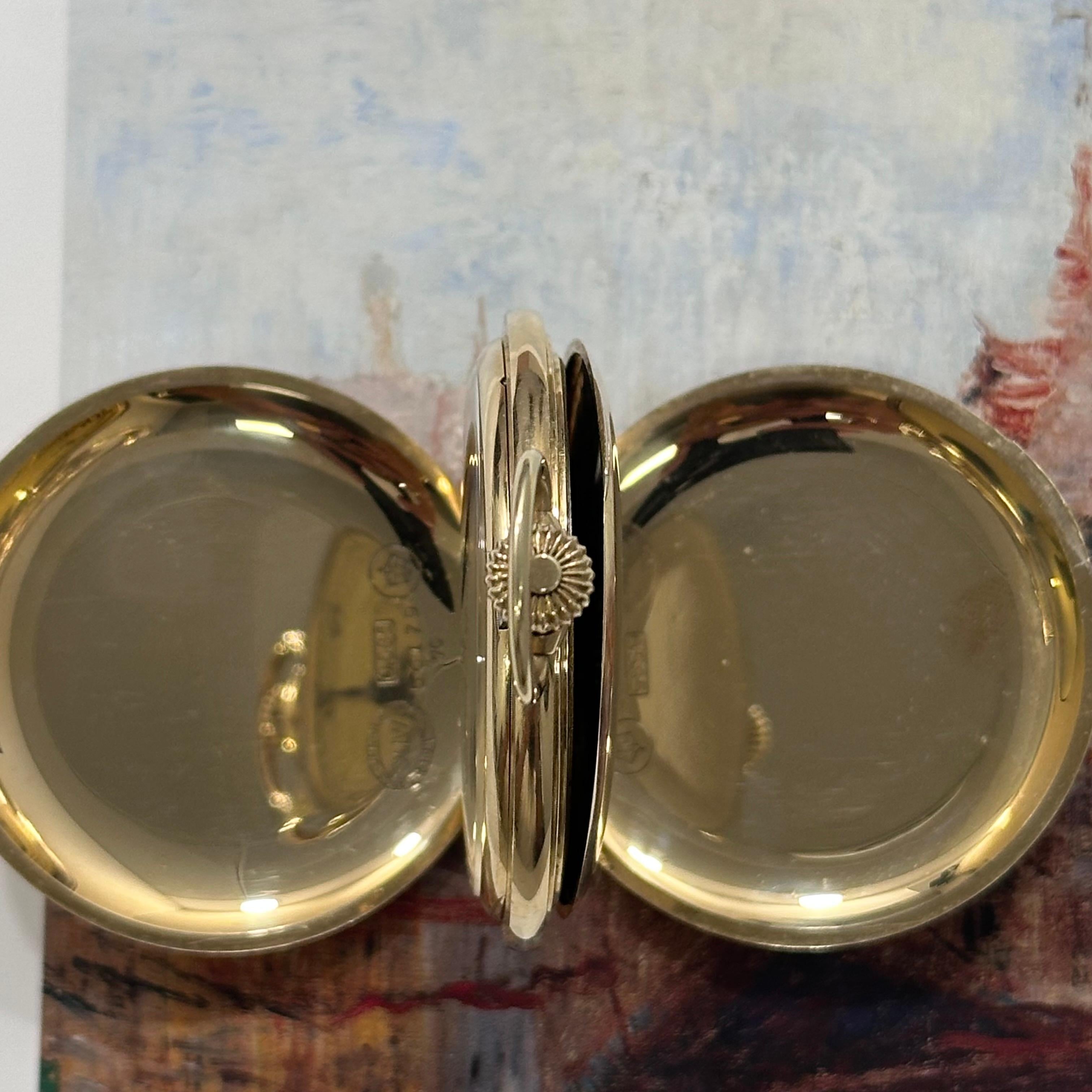 A. Lange & Sohne DUF Pocket Watch 14k Gold Near NOS Condition 1930s For Sale 7