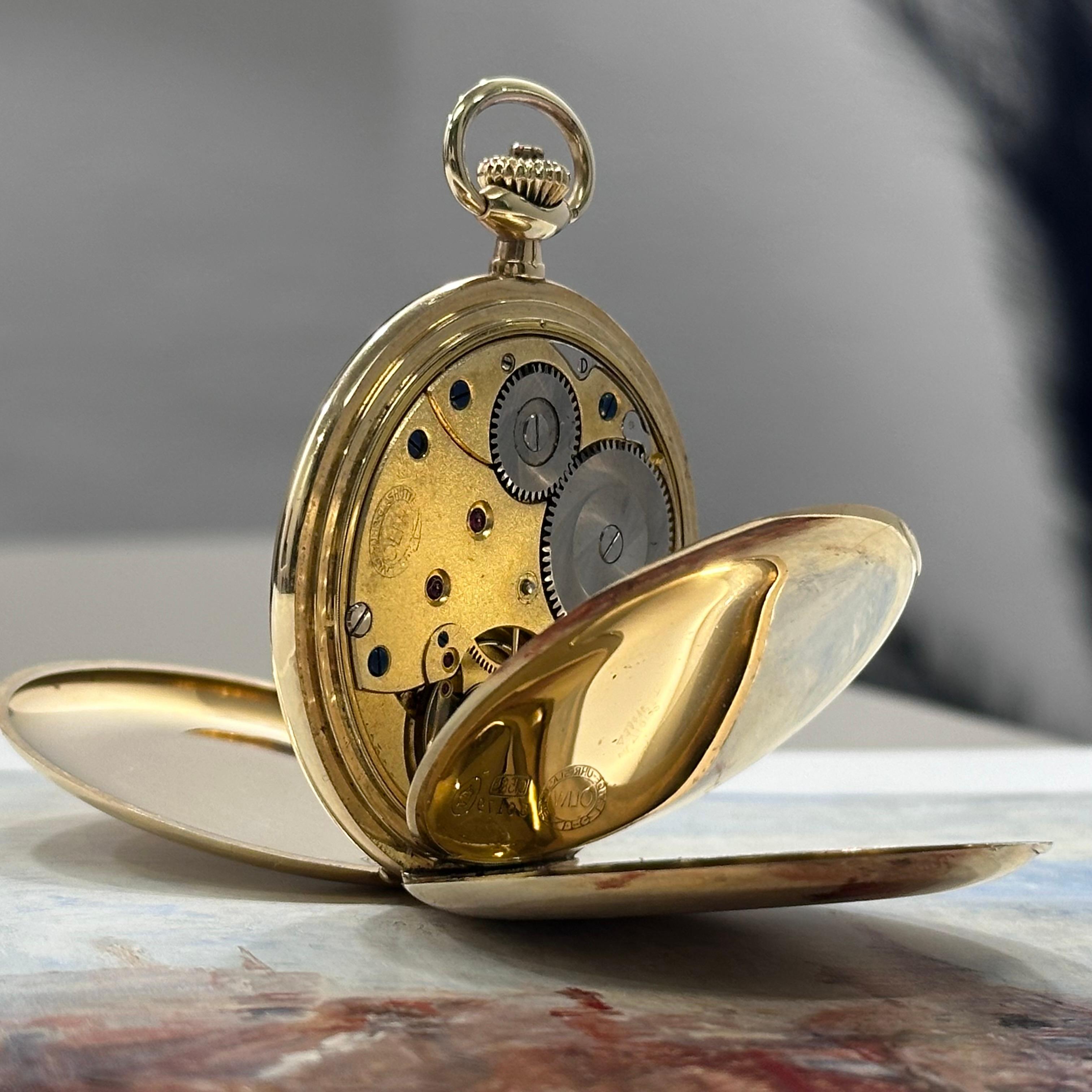 A. Lange & Sohne DUF Pocket Watch 14k Gold Near NOS Condition 1930s For Sale 3
