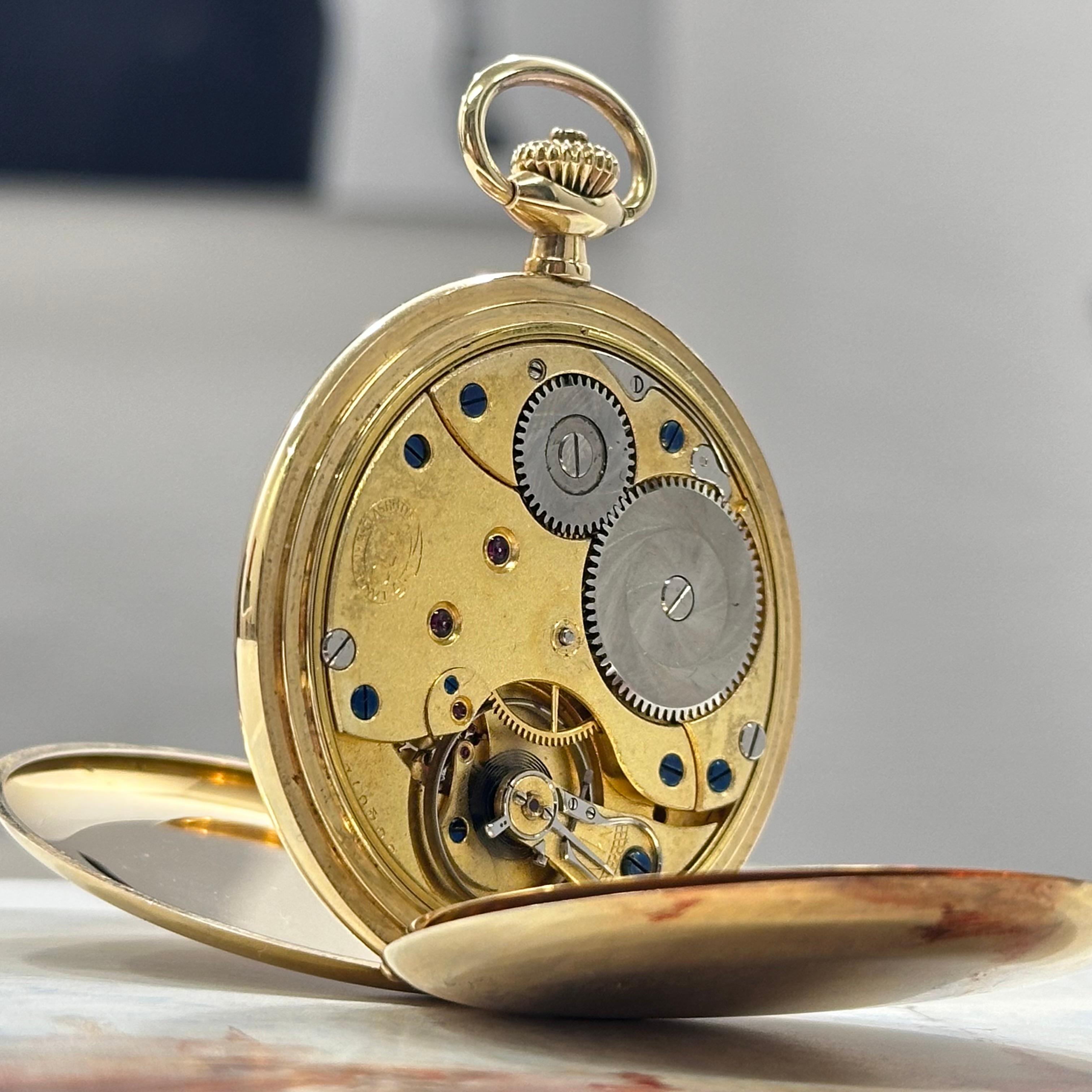 A. Lange & Sohne DUF Pocket Watch 14k Gold Near NOS Condition 1930s For Sale 4