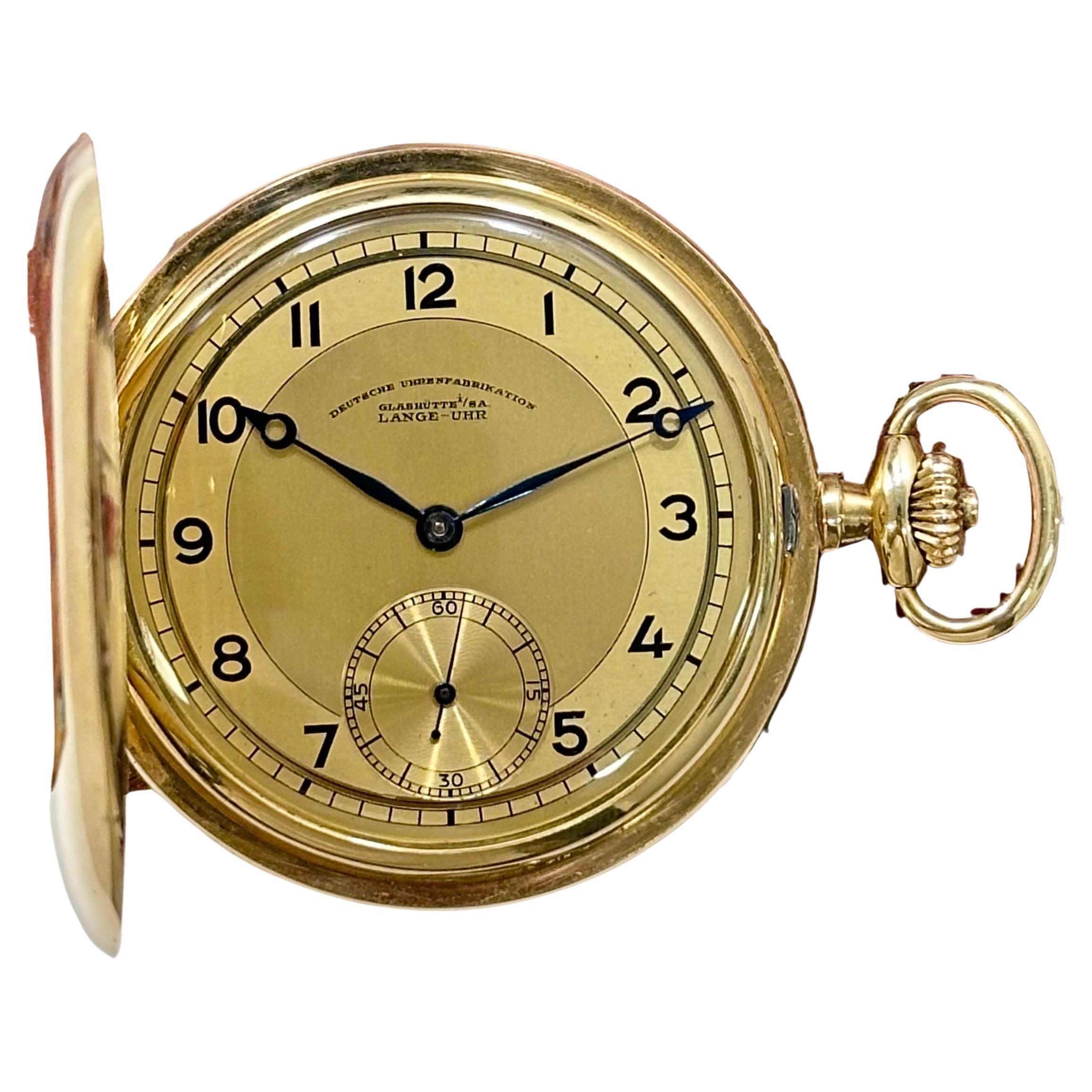 A. Lange & Sohne DUF Taschenuhr 14k Gold Fast NOS Zustand 1930er Jahre