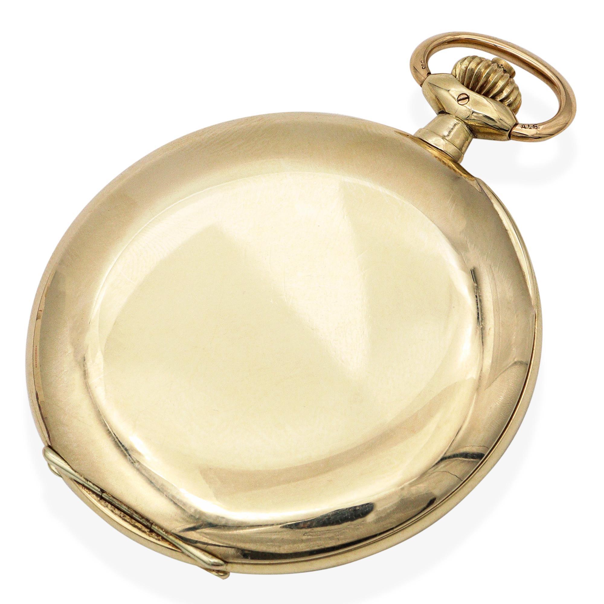 A. Lange & Söhne Glashütte 14k Yellow Gold Pocket Watch For Sale 2
