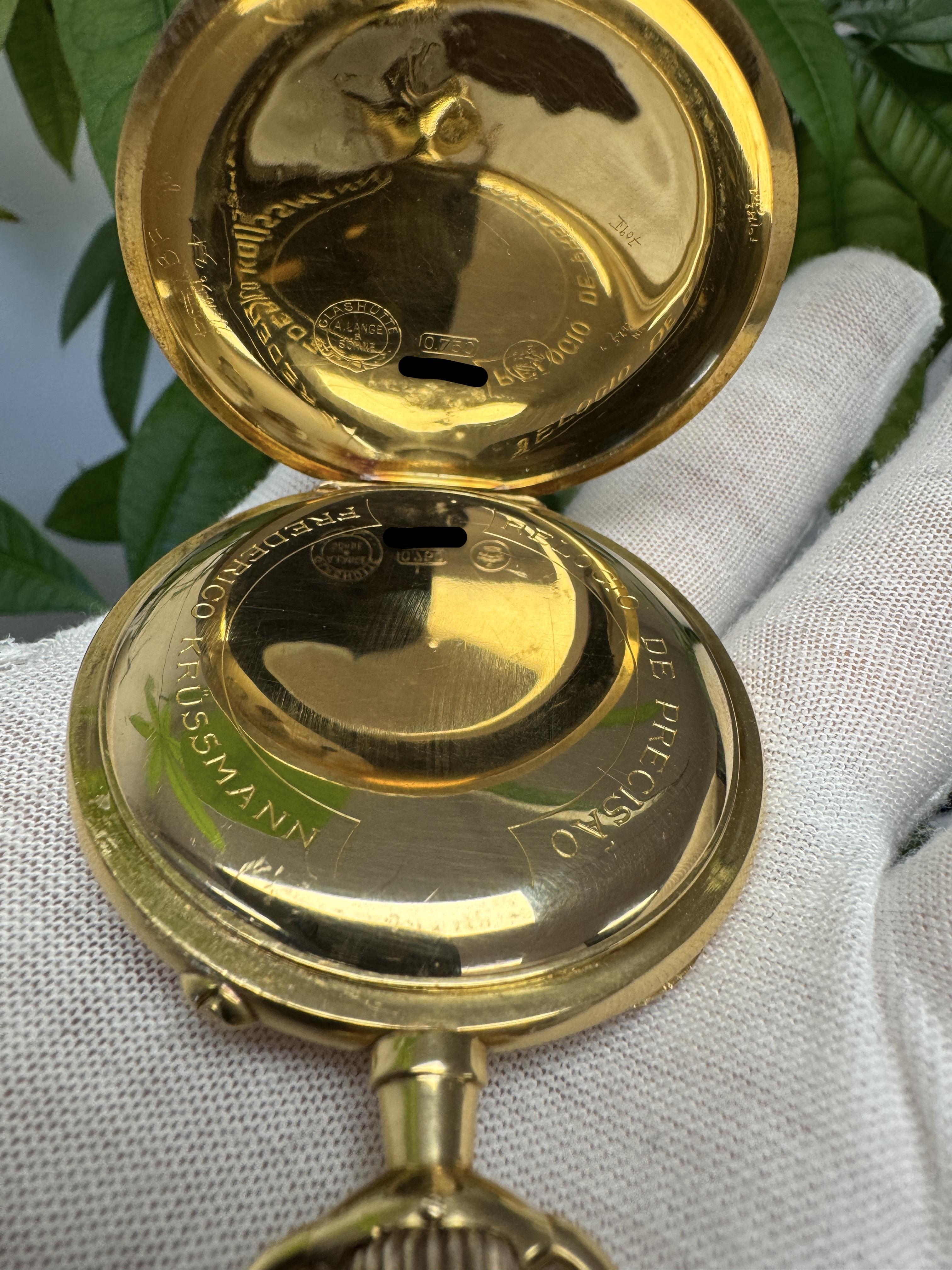 A Lange & Söhne Glashütte, antico orologio da tasca con movimento A in oro giallo 18 ct. in vendita 5