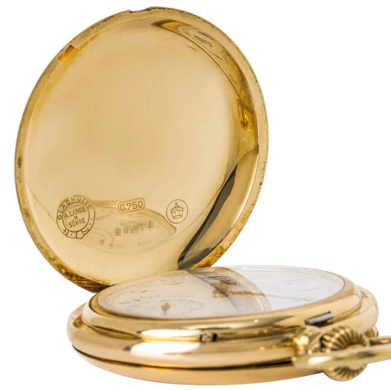 Men's A. Lange & Sohne Glashutte Dresden Keyless Lever Full Hunter Pocket Watch C1920s For Sale