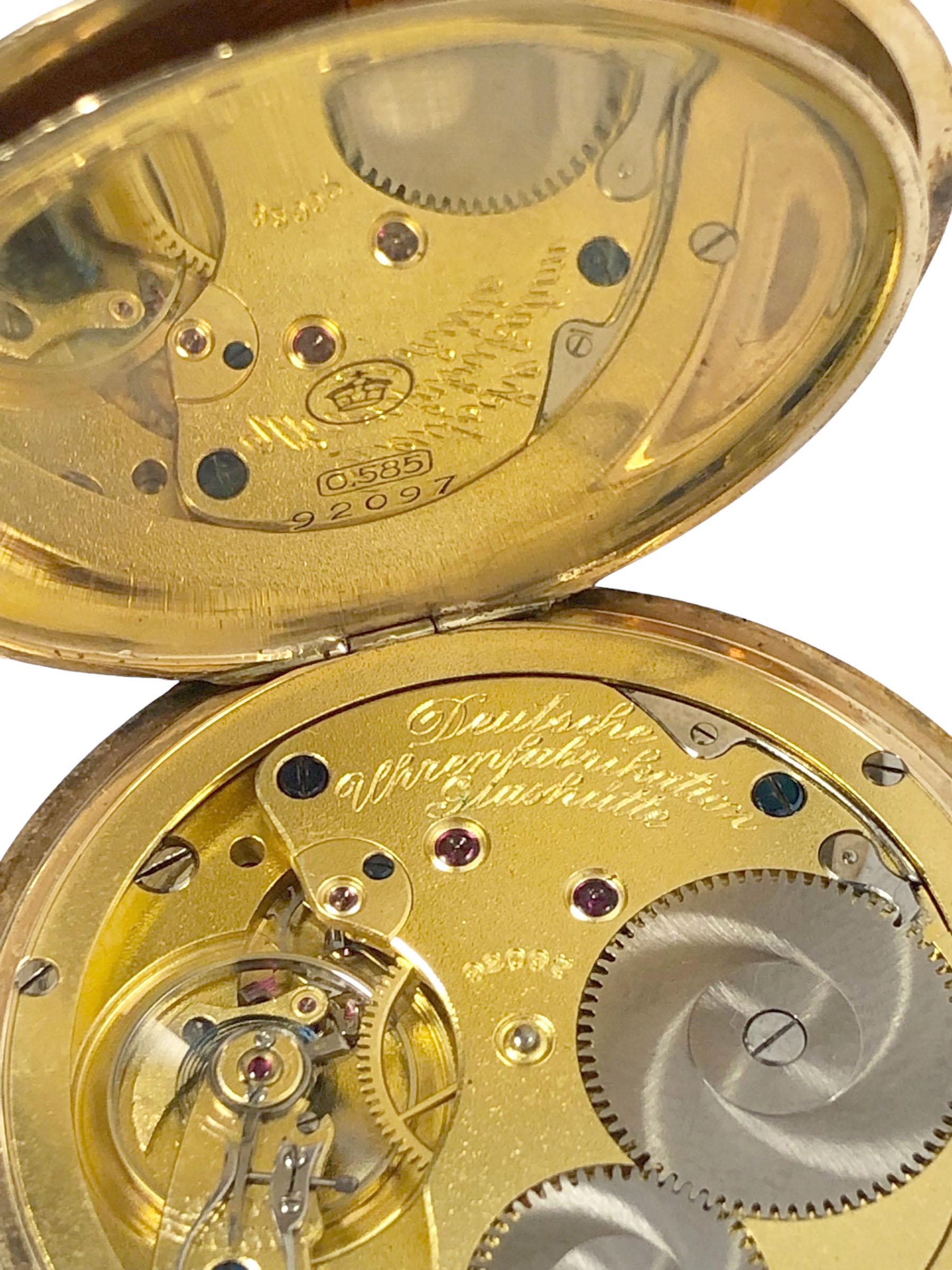 A. Lange & Sohne Glashutte Yellow Gold Pocket Watch 1