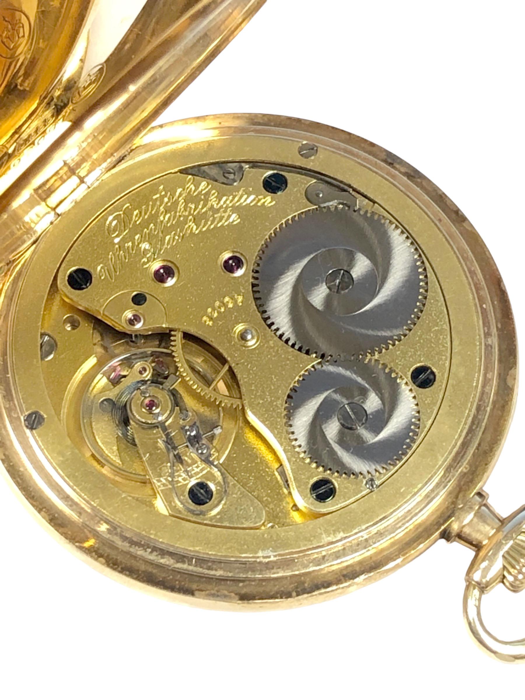 A. Lange & Sohne Glashutte Yellow Gold Pocket Watch 2