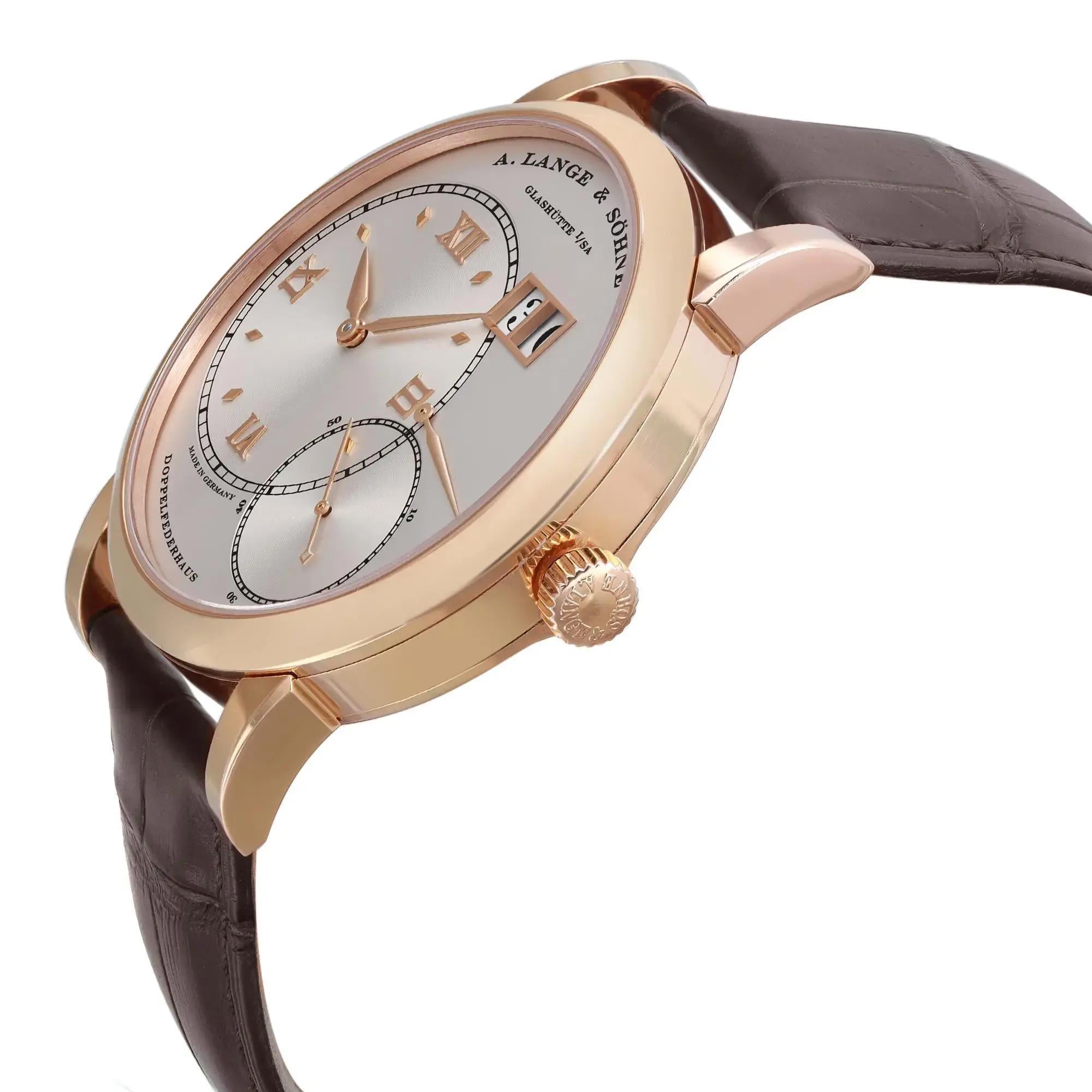 A. Lange & Sohne Grand Lange 1 42mm Rose Gold Hand Wind Watch 115.032/LS1154AD In Good Condition For Sale In New York, NY