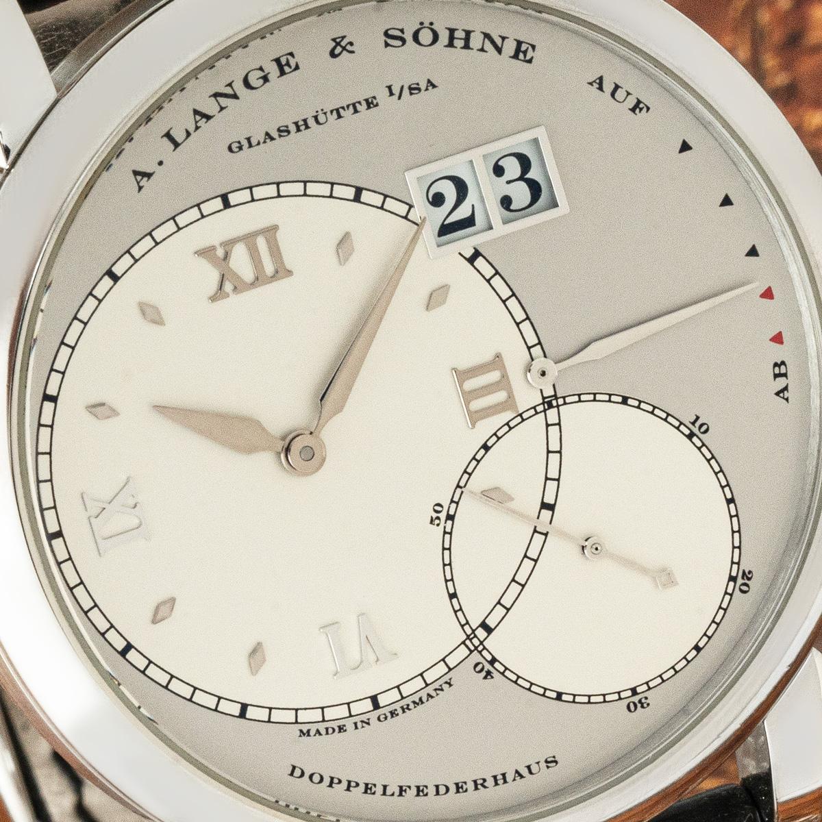 A. Lange & Sohne Grand Lange 1 Platinum 115.025 In Excellent Condition For Sale In London, GB