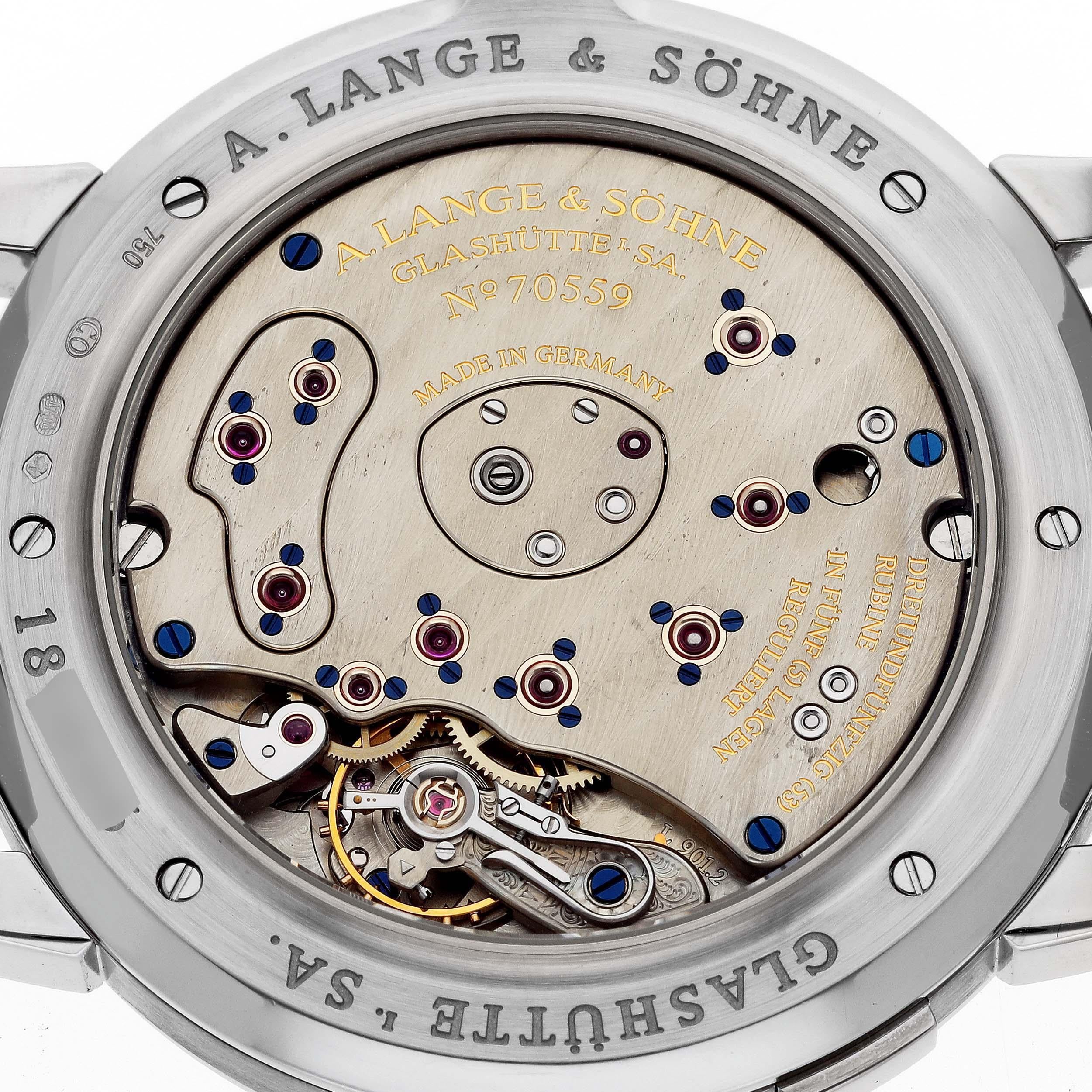 A. Lange & Sohne Grand Lange 1 White Gold Black Dial Mens Watch 115.028 For Sale 1