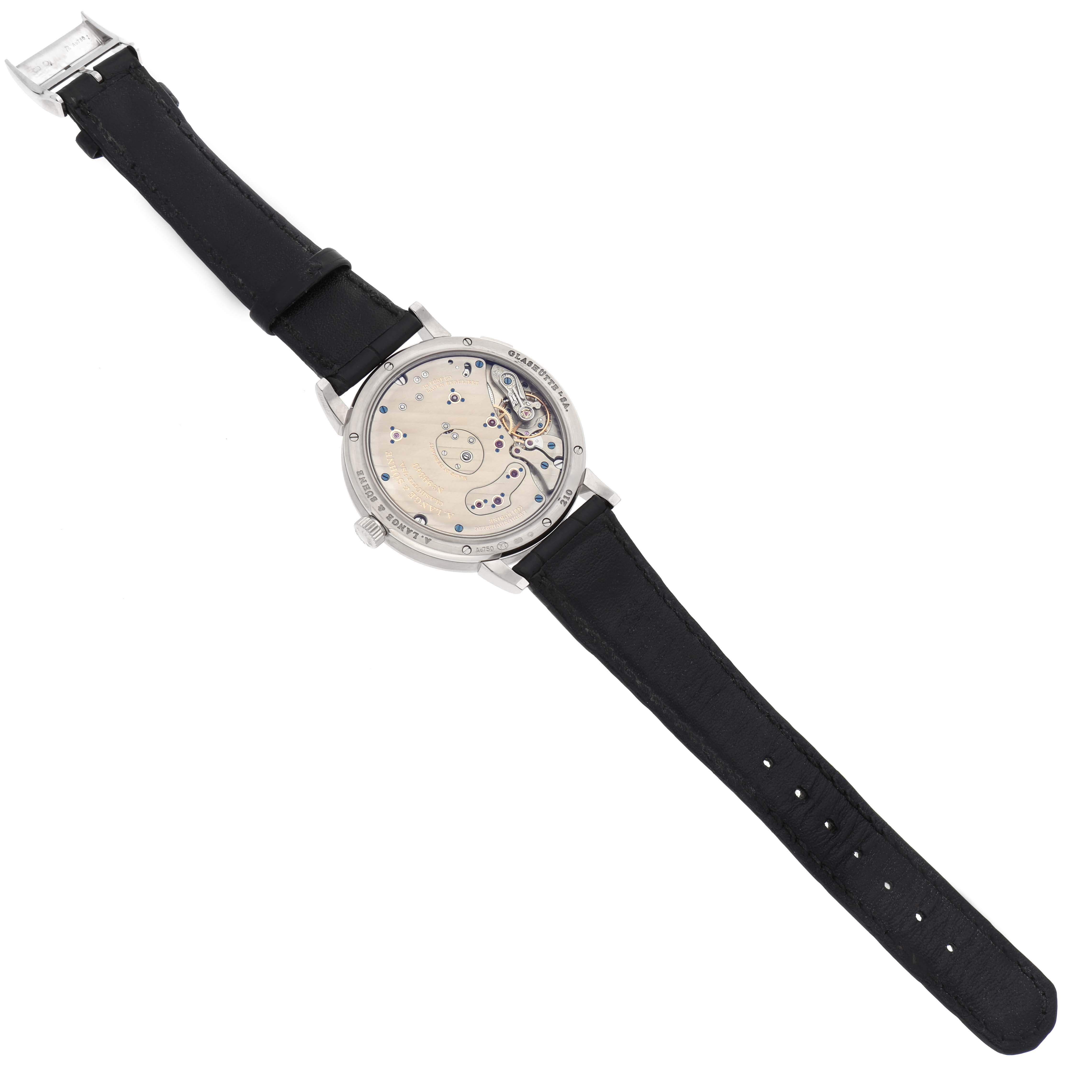 A. Lange & Sohne Grand Lange 1 White Gold Black Dial Mens Watch 117.028 For Sale 5