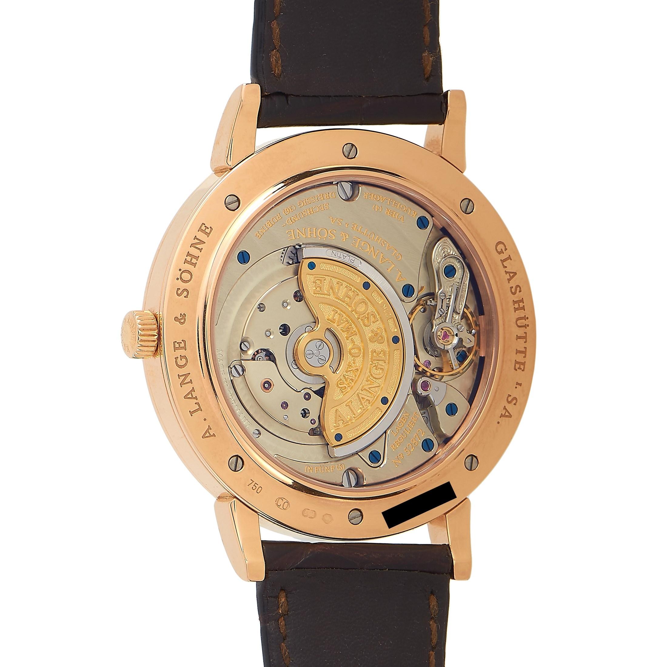 A. Lange & Sohne Grand Saxonia Rose Gold Automatic Watch 307.033 In Excellent Condition In Southampton, PA