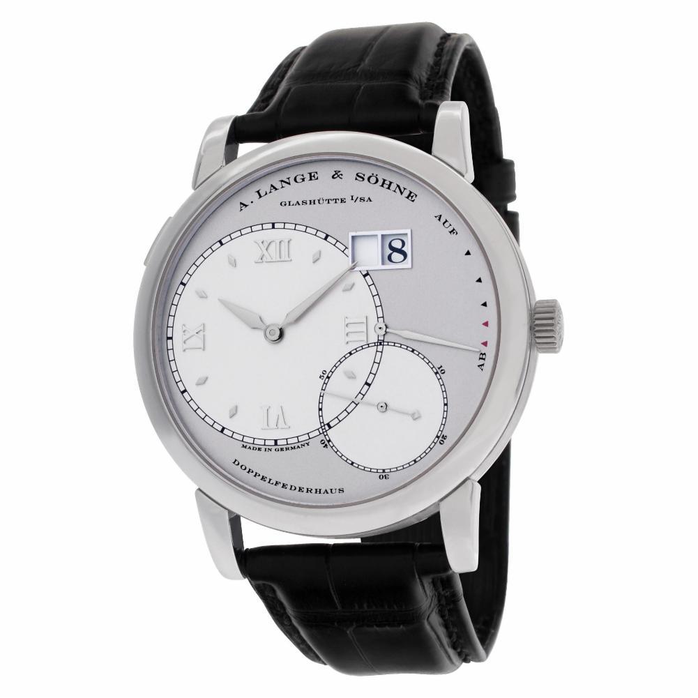 Modern A. Lange & Sohne Lange 1 115.025 Platinum Silver Dial Manual Watch For Sale