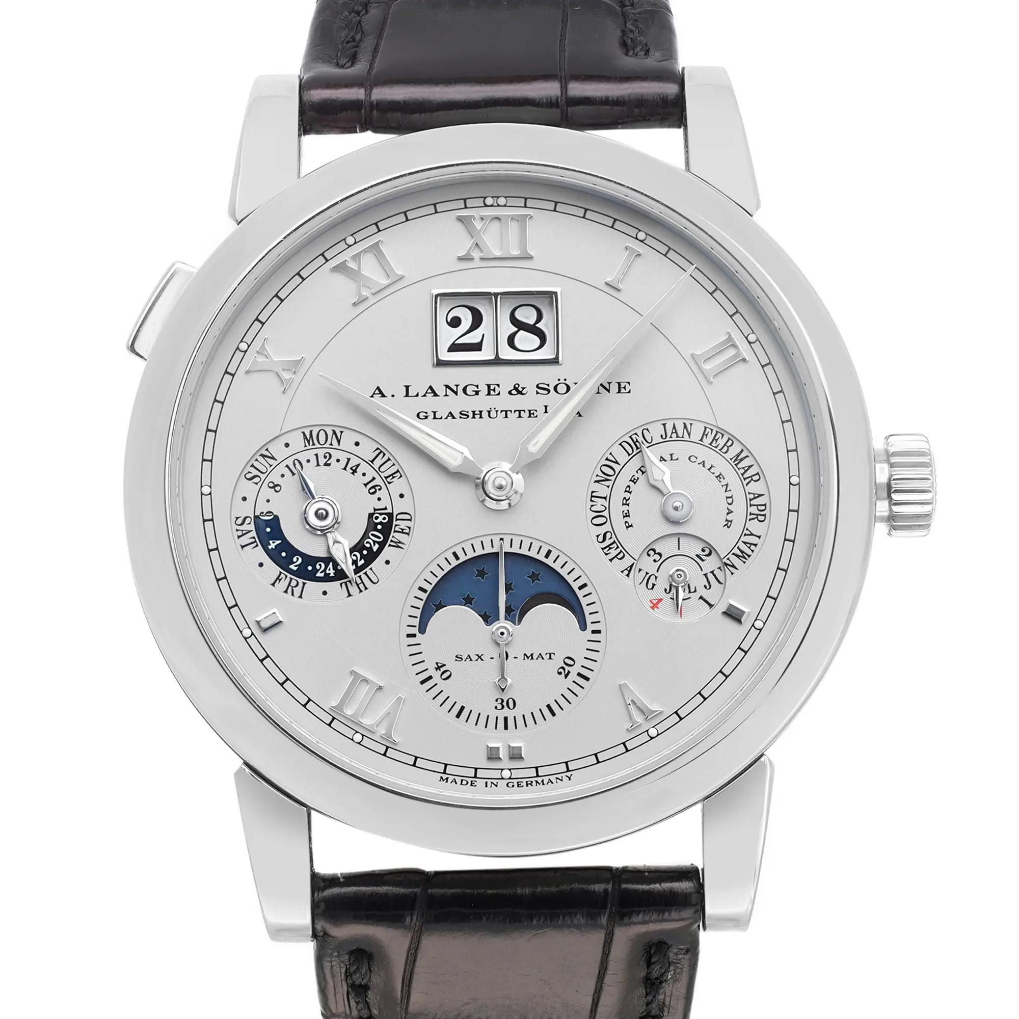 A Rare Collectible: A. Lange & Söhne Platinum Perpetual Calendar
Discover one of the most exclusive timepieces on the market—an exceptional A. Lange & Söhne Perpetual Calendar in platinum, accompanied by its original special winding box and