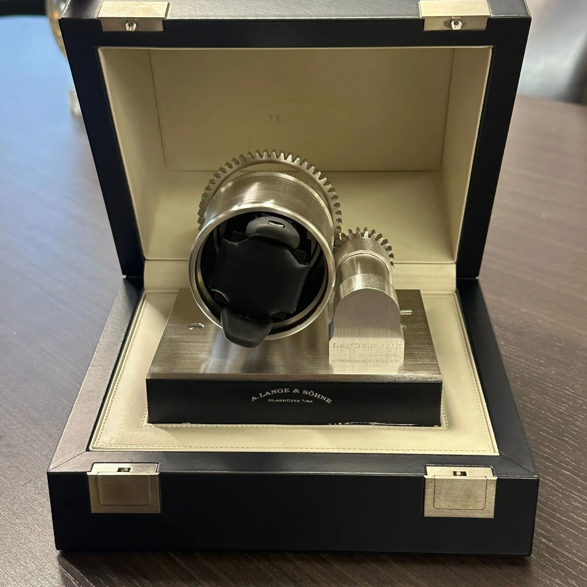 A. Lange & Sohne Langematik 38.5mm Perpetual  Platinum Gray Dial Watch 310.025E For Sale 1