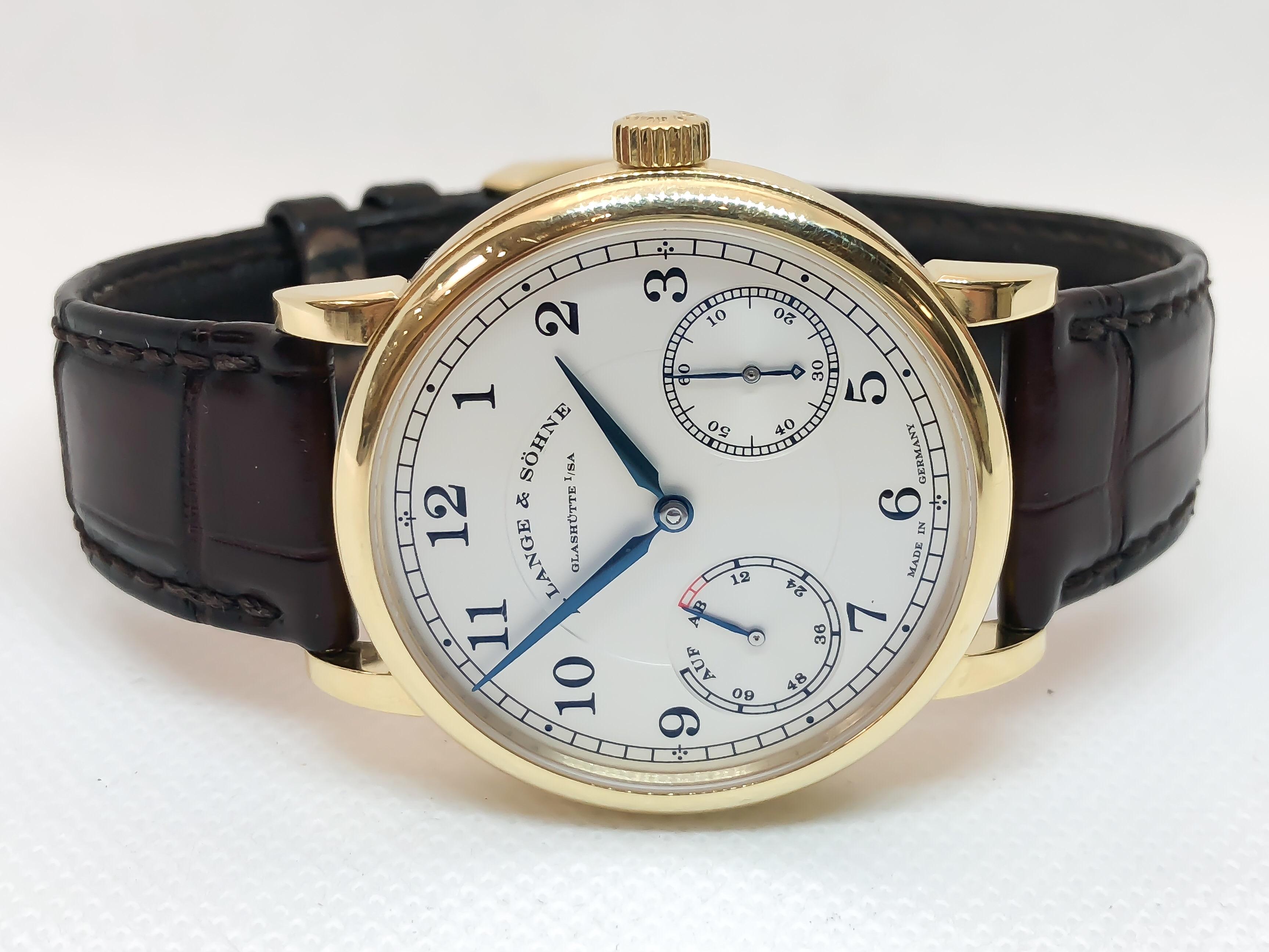 A. Lange & Sohne Men's Up/Down 1815 18 Karat Yellow Gold Watch In Excellent Condition In Carmel-by-the-Sea, CA